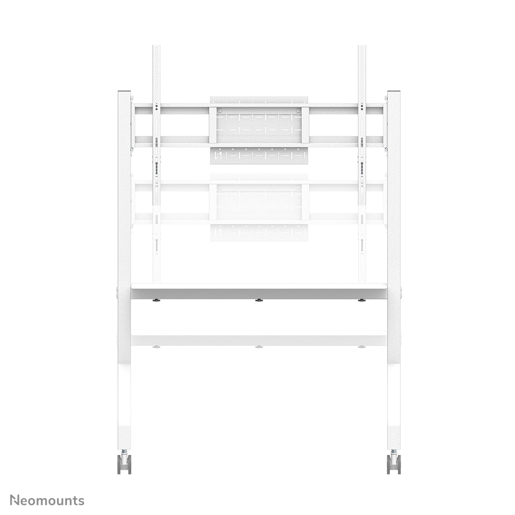 Neomounts FL50-525WH1 Support au sol mobile pour écran 55-86" - étagère multimédia incluse - installation rapide - TÜV
